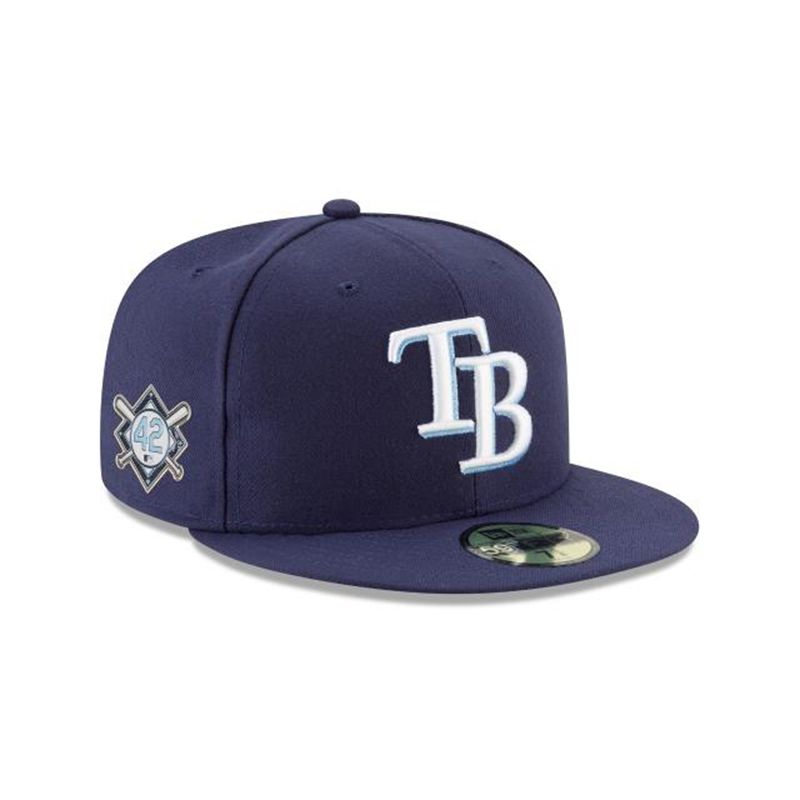 MLB Tampa Bay Rays Jackie Robinson Day 59Fifty Fitted (FVJ6943) - Blue New Era Caps